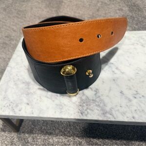Stylish Black and Tan Women's Belt